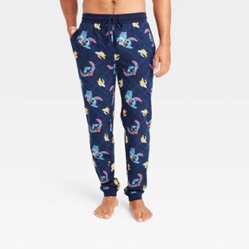 Men's Lilo & Stitch Disney Banana Jogger Pajama Pants - Navy Blue