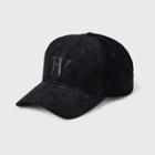 Houston White Adult Corduroy Baseball Hat - Black