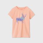 Petitegirls' Short Sleeve Corgi Graphic T-shirt - Cat & Jack Light Peach