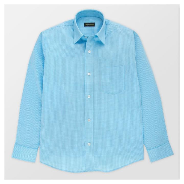 City Of London Long Sleeve Boys' Button-down Shirt - Industrial Teal -