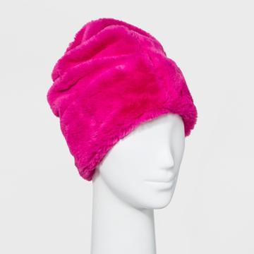 Women's Faux Fur Beanie - Wild Fable Pink