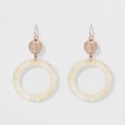Drop Wrapped Bead With Open Hoop Earrings - A New Day Pink