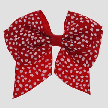 Girls' Bow With Grosgrain Print Covered Clip - Cat & Jack Red