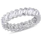 Allura 2.75 Ct. T.w. Baguette Cubic Zirconia Angled Eternity Ring In Sterling Silver -