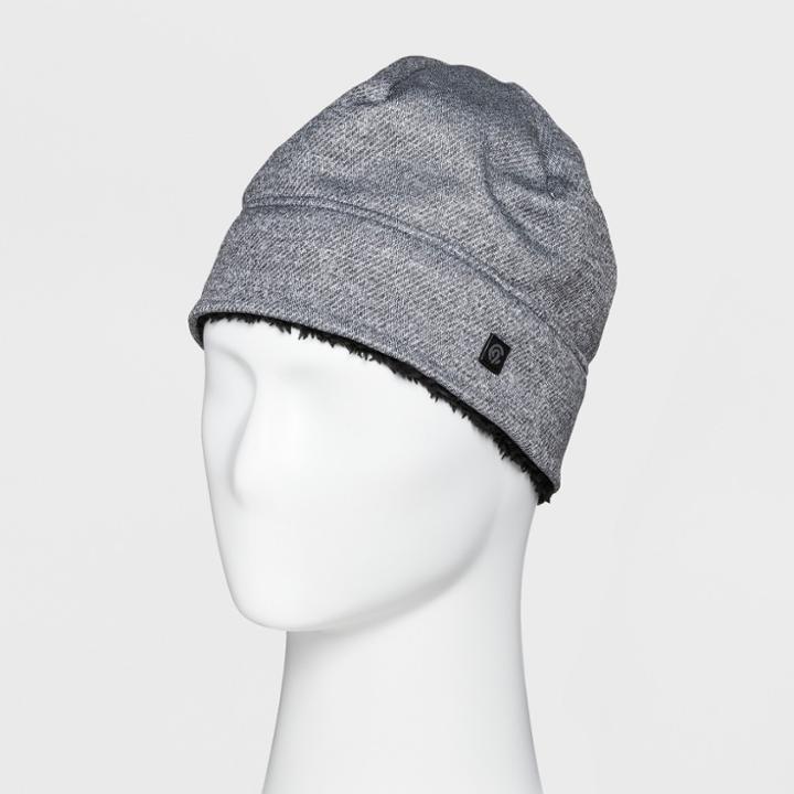 Men's Heather Knit Beanie Sherpa Lined - C9 Champion Light Gray One Size, Dark Heather