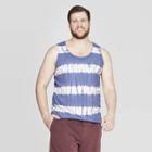 Men's Big & Tall Striped Novelty Scoop Tank - Goodfellow & Co White