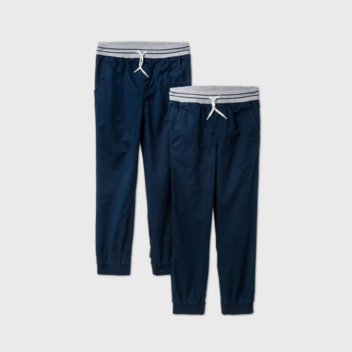 Boys' 2pk Stretch Pull-on Jogger Fit Pants - Cat & Jack Navy