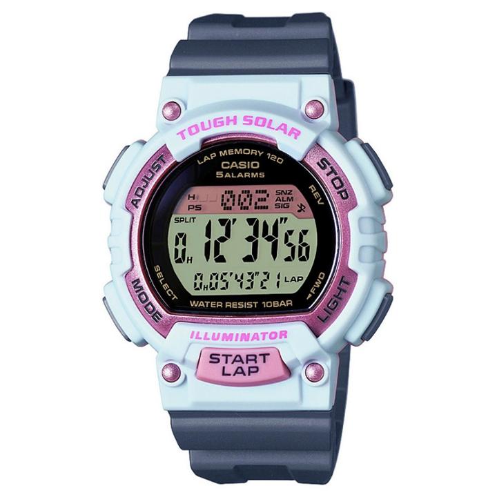 Women's Solar Runner Watch Gray - Casio, White