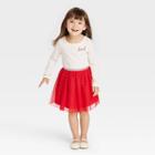 Toddler Girls' 'loved' Tulle Dress - Cat & Jack Cream