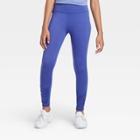 Girls' Ruched Performance Leggings - All In Motion Deep Periwinkle Xs, Girl's, Deep Purple