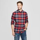 Men's Standard Fit Pocket Flannel Long Sleeve Collared Button-down Shirts - Goodfellow & Co Apple Red