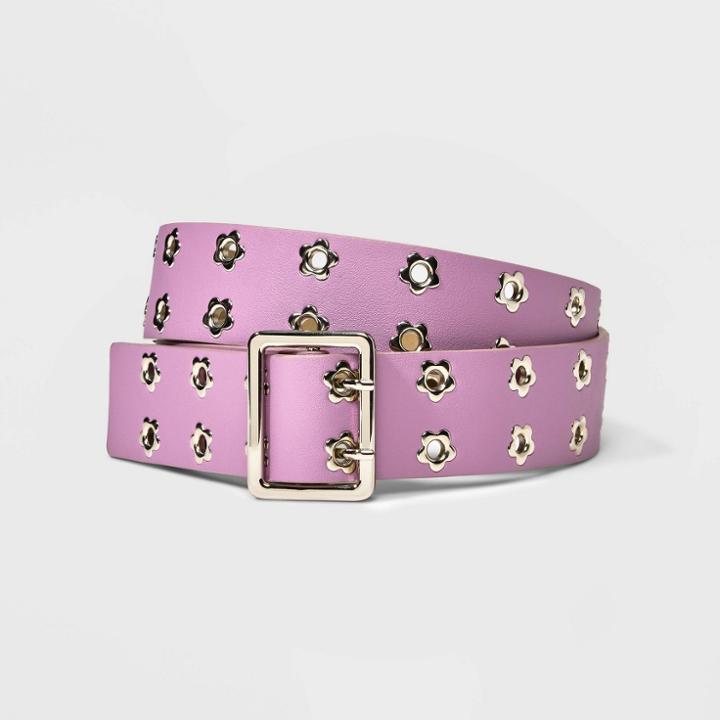 Women's Double Daisy Floral Gromment Belt - Wild Fable Purple
