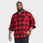 Men's Big & Tall Heavyweight Flannel Button-down Shirt - Goodfellow & Co Red