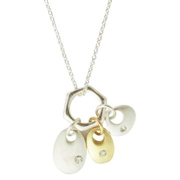 Zirconite Charm Necklace Silver