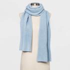 Women's Shaker Stitch Knit Scarf - A New Day Blue One Size, Glowing Blue