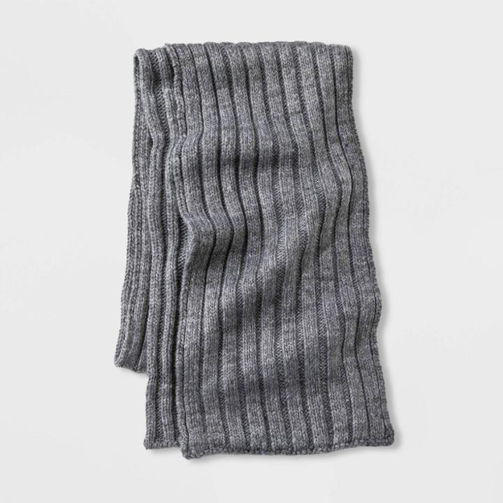 Men's Rib Scarf - Goodfellow & Co Gray,