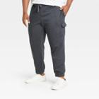 Men's Big & Tall Ultra Soft Fleece Tapered Cargo Pants - Goodfellow & Co Charcoal Gray