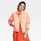 Women's Long Sleeve Denim Jacket - Universal Thread Orange
