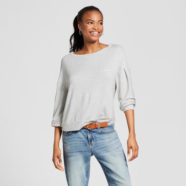 Women's Pleated Sleeve Sweatshirt With Embroidery Detail - K By Kersh