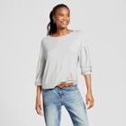 Women's Pleated Sleeve Sweatshirt With Embroidery Detail - K By Kersh