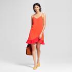 Eclair Women's Spaghetti Strap Dress With Ruffle Flare - Clair Orange
