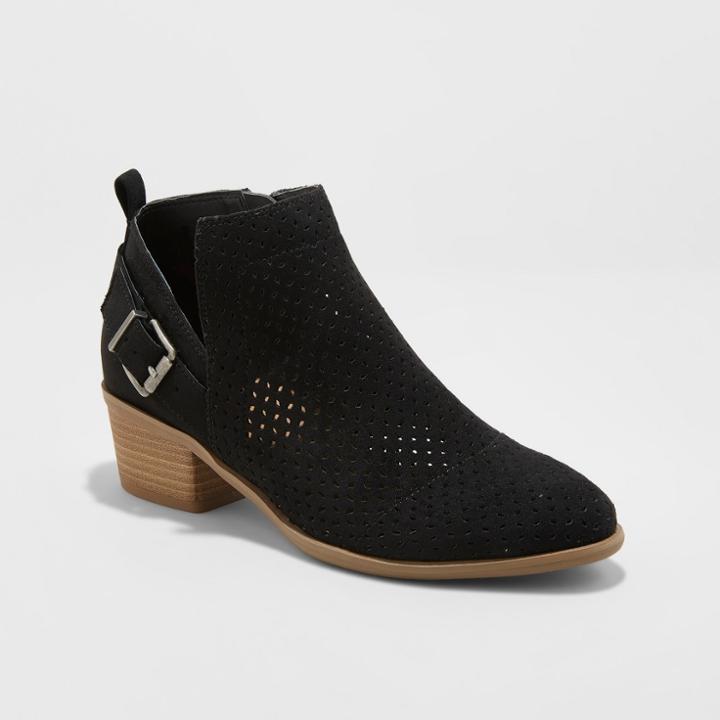 Women's Camdyn Laser Cut Buckle Bootie - Universal Thread Black
