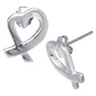 Target Silver Plated Heart Stud Earrings, Women's