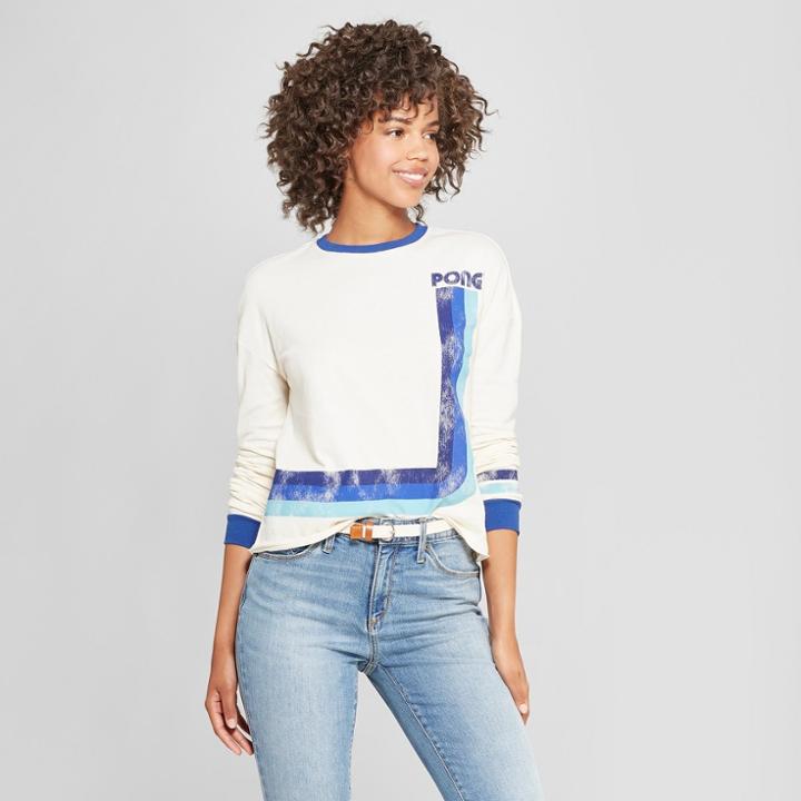 Junk Food Women's Atari Pong Long Sleeve Graphic T-shirt - White