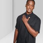 Men's Big & Tall Short Sleeve Long Line Button-down Shirt - Original Use Black
