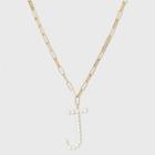 Sugarfix By Baublebar Pearl Initial J Pendant Necklace - Pearl, White