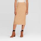 Women's Rib Sweater Skirt - A New Day Brown