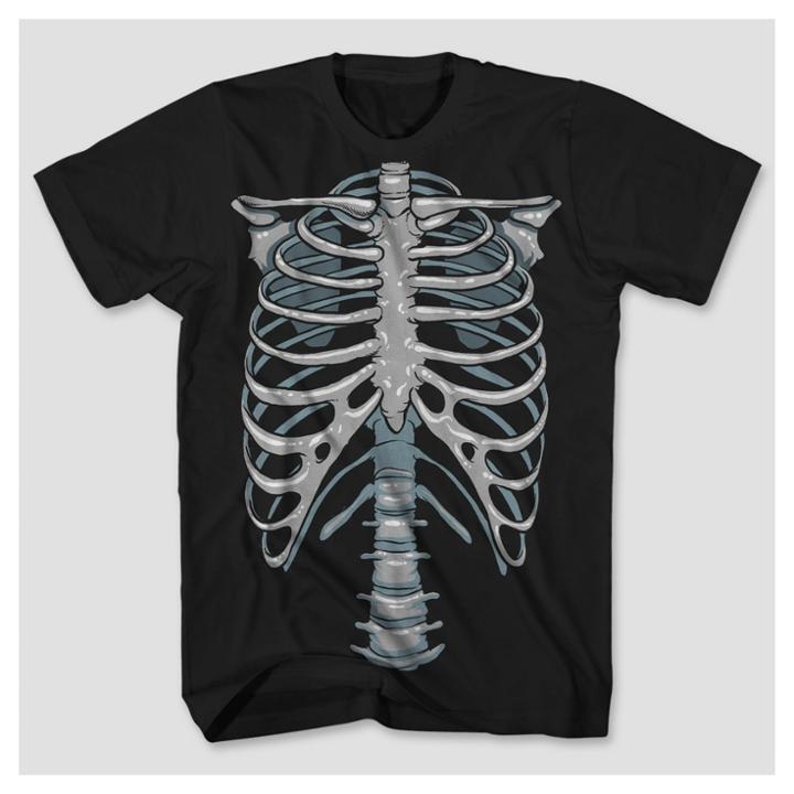 Mad Engine Men's Big & Tall Short Sleeve Glow-in-the-dark Skeleton Graphic T-shirt - Black