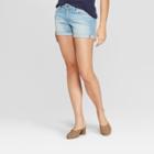 Women's Mid-rise Raw Cuff Midi Shorts - Universal Thread Medium Wash