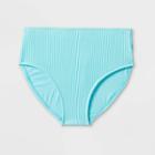 Girls' Ribbed High-waist Bikini Swim Bottom - Art Class Turquoise Blue