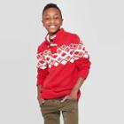 Boys' Long Sleeve Pullover Sweater - Cat & Jack Red M, Boy's,