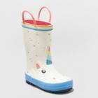Toddler Girls' Selene Unicorn Print Rain Boots - Cat & Jack White