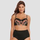 Women's Slimming Control Longline Bikini Top - Beach Betty By Miracle Brands Black M,