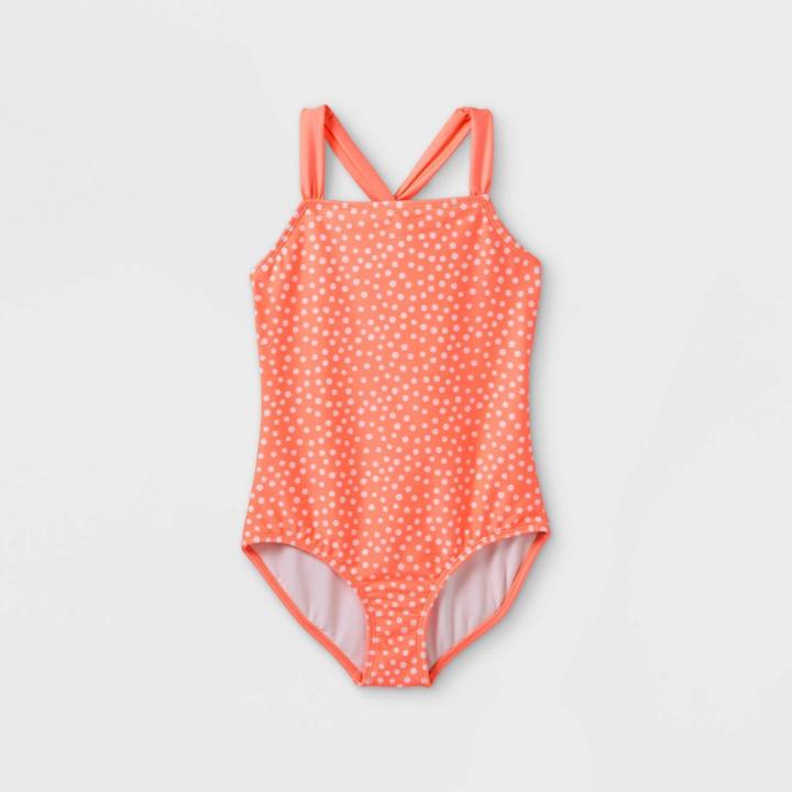 Girls' Dots To Fun One Piece Swimsuit - Cat & Jack Orange