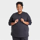 Women's Plus Size Fleece Lounge Hooded Sweatshirt - Ava & Viv Gray X