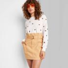 Women's High-rise Belted Mini Skirt - Wild Fable Tan