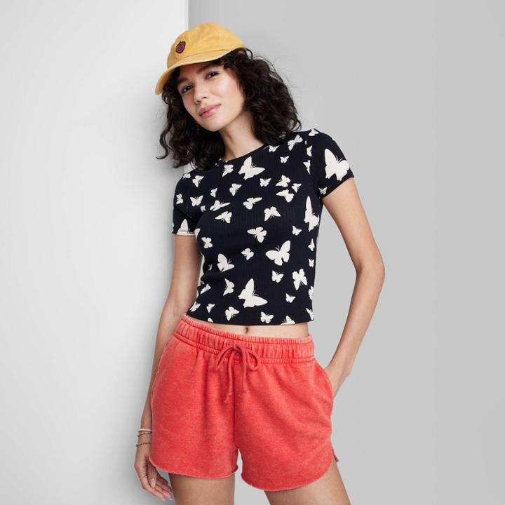 High-rise Dolphin Shorts - Wild Fable Red Xxs