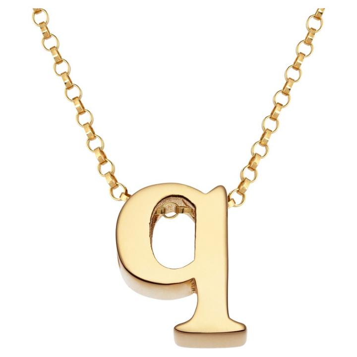 Target Women's Sterling Silver 'q' Initial Charm Pendant - Gold, Q