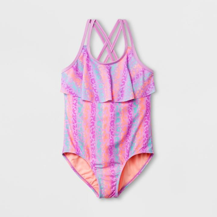 Girls' Into The Wild One Piece Swim Suit - Cat & Jack Purple