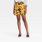 Women's Button Detail Paperbag Shorts - Who What Wear Yellow Floral