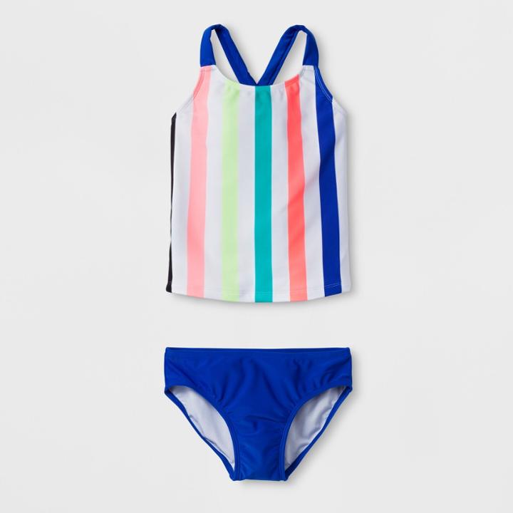 Girls' Baewatch Stripe Tankini Set - Cat & Jack Xs,