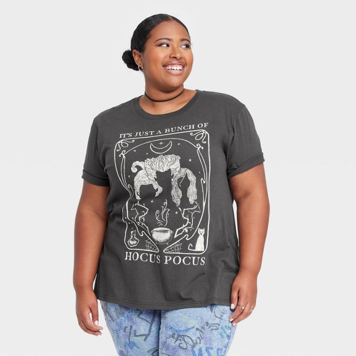Women's Disney Plus Size Hocus Pocus Short Sleeve Graphic T-shirt -