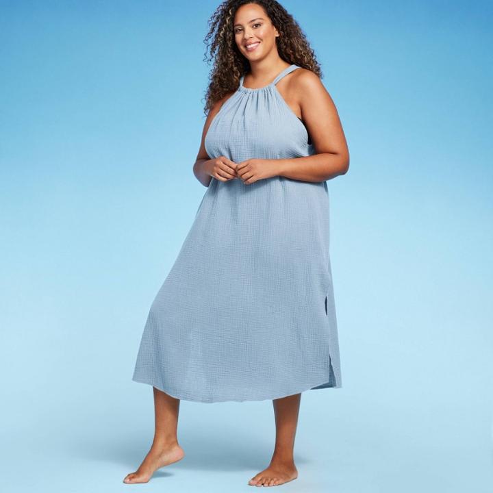Kona Sol Women's Tie Back Cover Up Midi Dress - Kona