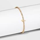 Gold Plated Cubic Zirconia Initial 'j' Tennis Bracelet - A New Day Gold