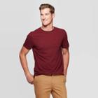 Men's Pinstripe Standard Fit Crew Neck T-shirt - Goodfellow & Co Black Raspberry