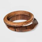 Target Wood Bangle Bracelet 2pc - A New Day Brown